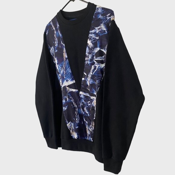Études Printed Crewneck V Sweatshirt Pullover Black Men's Size Medium Streetwear - Picture 2 of 11
